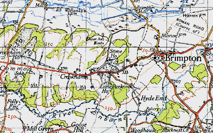 Old map of Crookham in 1945
