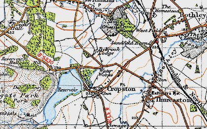 Old map of Cropston in 1946
