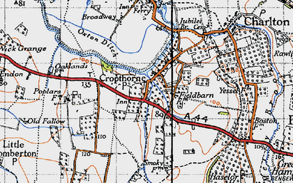 Old map of Cropthorne in 1946