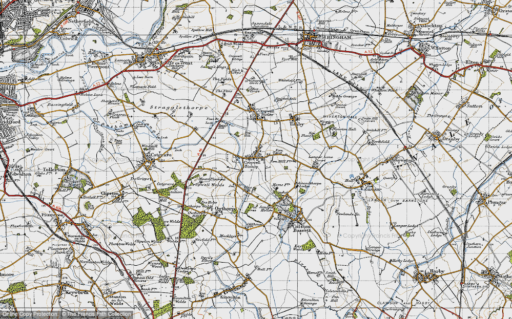 Old Map of Cropwell Bishop, 1946 in 1946