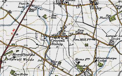 Old map of Cropwell Bishop in 1946