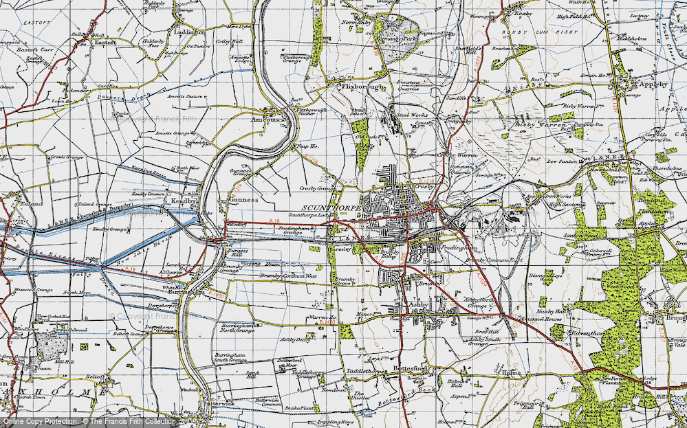 Old Map of Crosby, 1947 in 1947