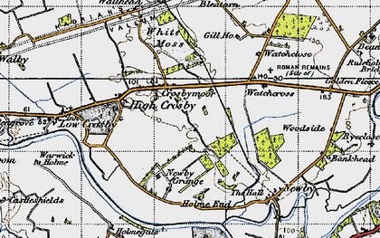 Old map of Crosby-on-Eden in 1947