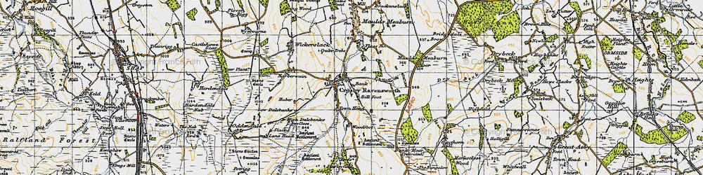 Old map of Bank Moor in 1947