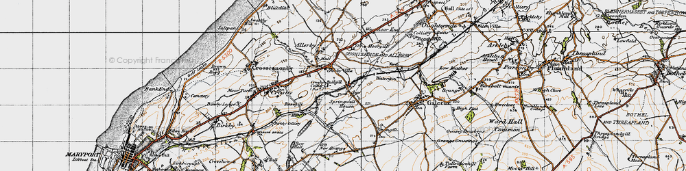 Old map of Crosby Villa in 1947