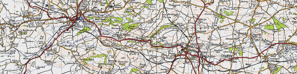 Old map of Croscombe in 1946