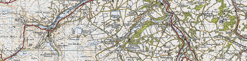 Old map of Crosland Edge in 1947