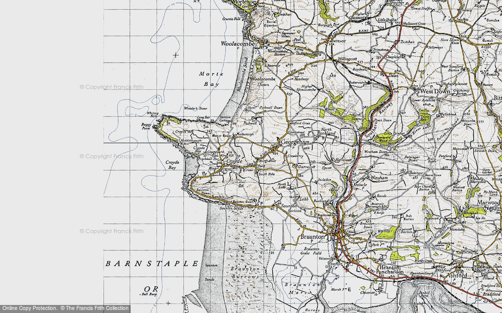 Old Map of Cross, 1946 in 1946