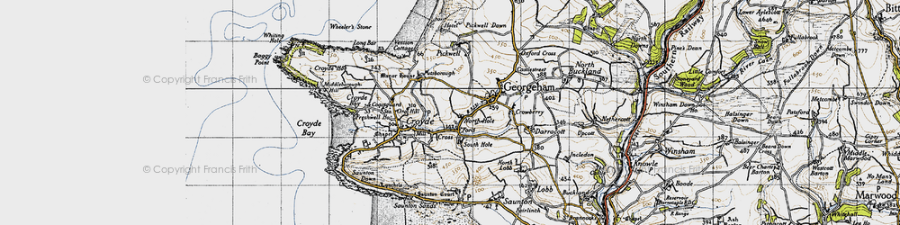 Old map of Cross in 1946