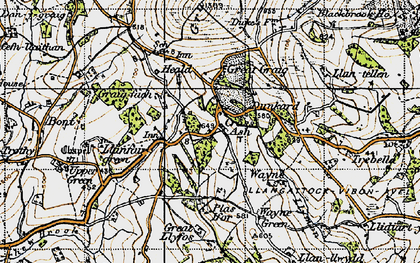 Old map of Cross Ash in 1947