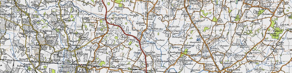 Old map of Cross-at-Hand in 1940
