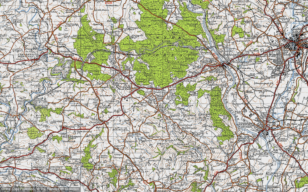 Old Map of Cross Bank, 1947 in 1947