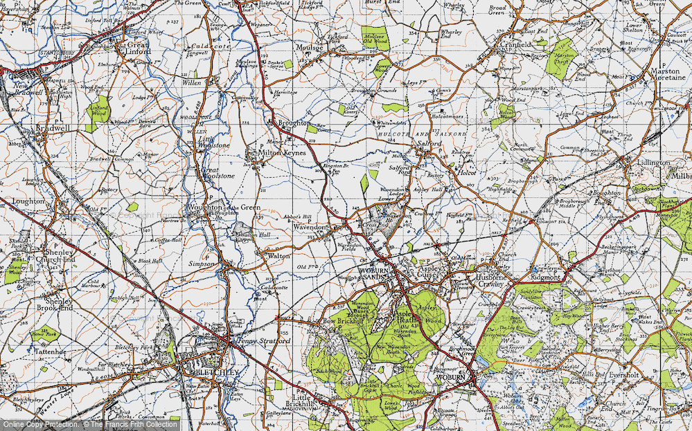 Old Map of Cross End, 1946 in 1946