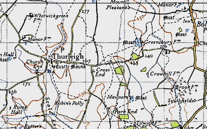 Old map of Cross End in 1946