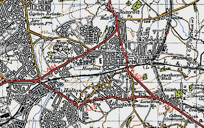 Old map of Cross Gates in 1947