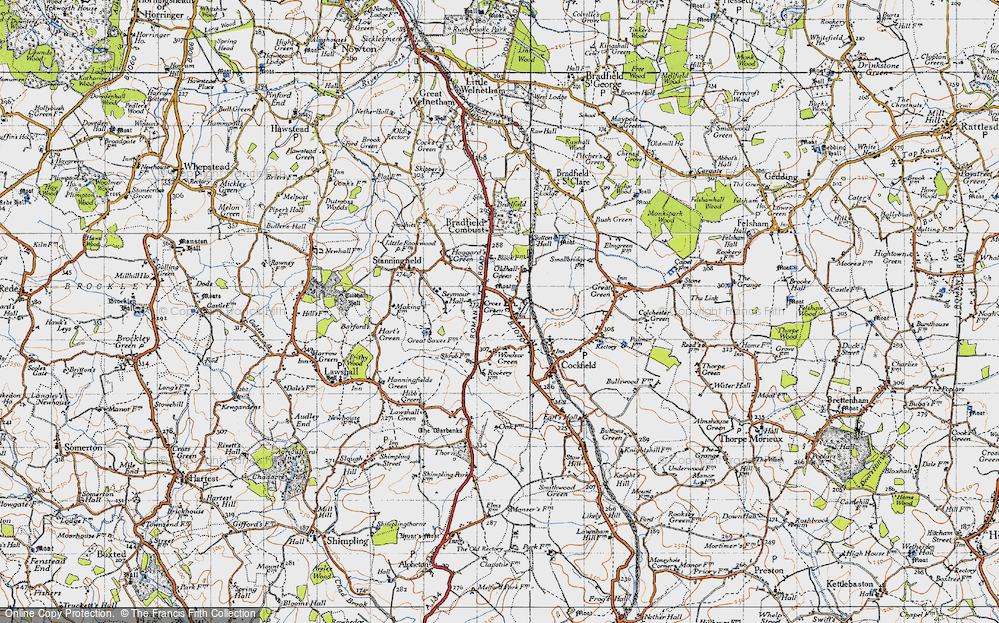 Old Map of Cross Green, 1946 in 1946