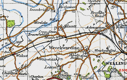Old map of Cross Green in 1947