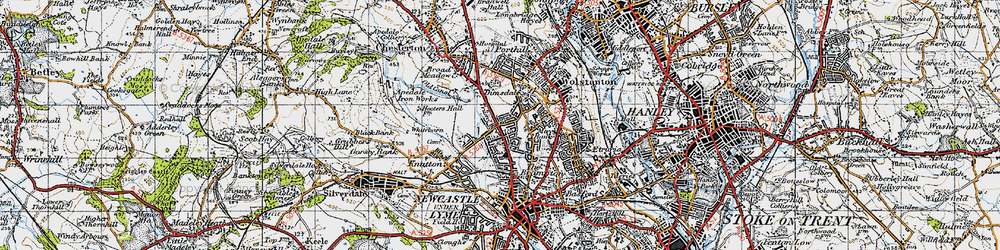 Old map of Cross Heath in 1946