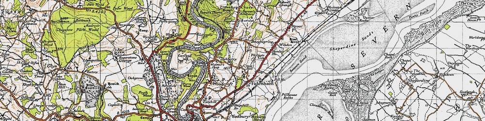 Old map of Cross Hill in 1946
