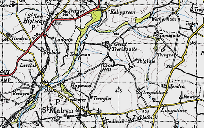 Old map of Trevisquite Manor in 1946