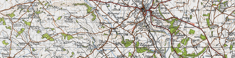Old map of Cross Houses in 1946