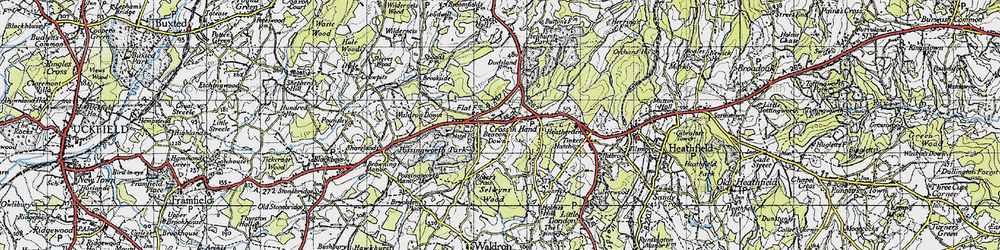 Old map of Cross in Hand in 1940