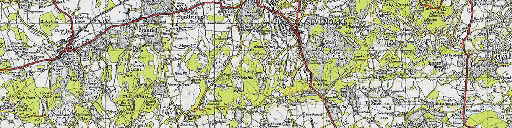 Old map of Cross Keys in 1946