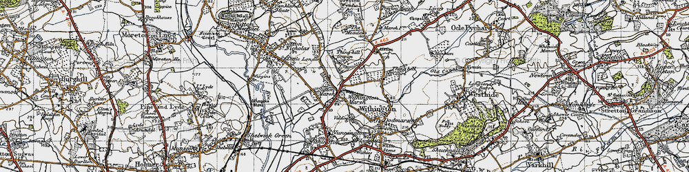 Old map of Cross Keys in 1947