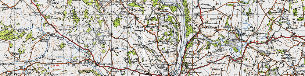 Old map of Cross Lane Head in 1946