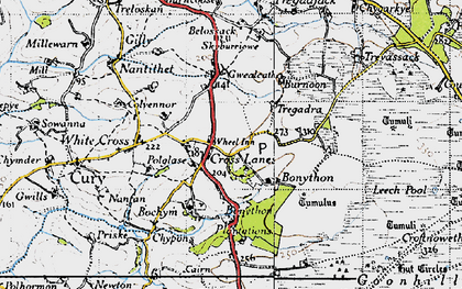 Old map of Cross Lanes in 1946