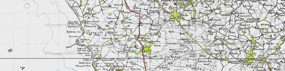 Old map of Belossack in 1946