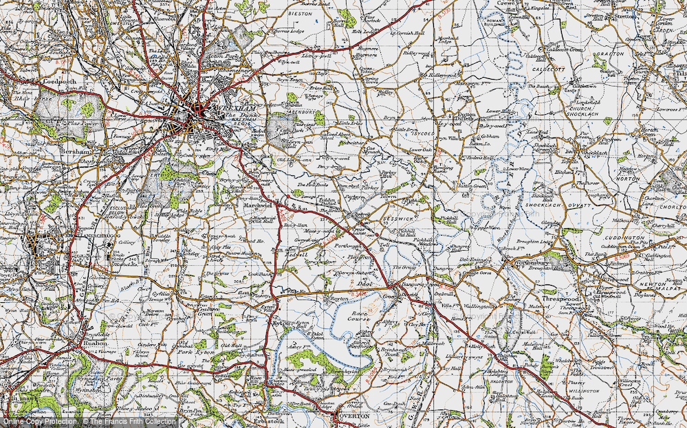 Old Map of Cross Lanes, 1947 in 1947