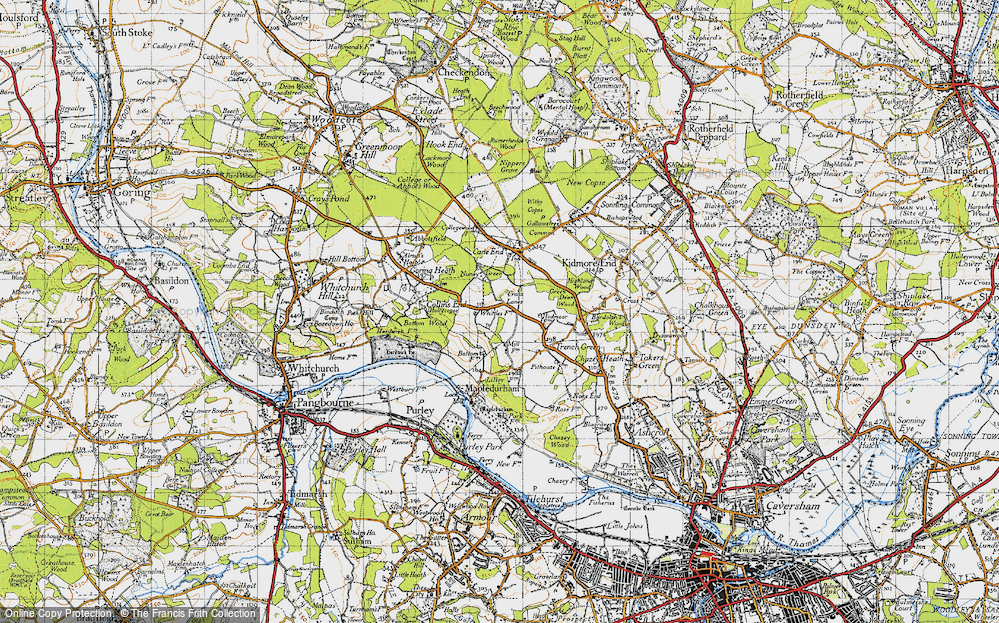 Old Map of Historic Map covering Bottom Wood in 1947