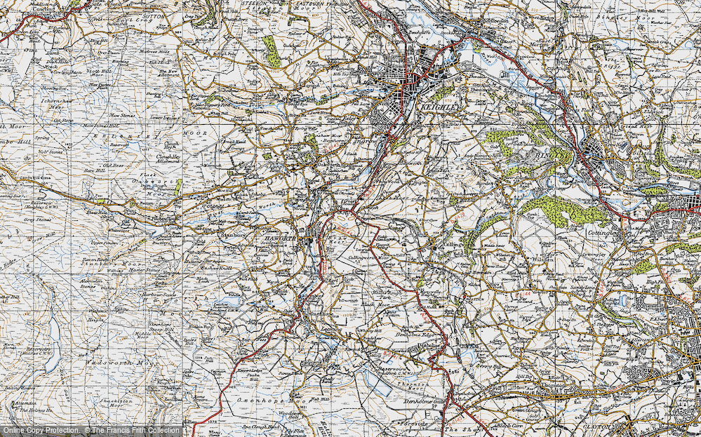 Old Map of Cross Roads, 1947 in 1947