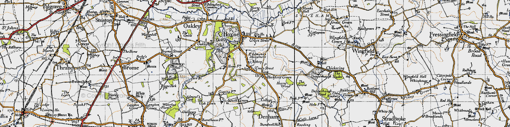 Old map of Cross Street in 1946