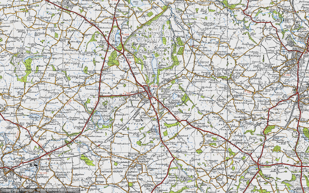 Old Map of Cross Town, 1947 in 1947