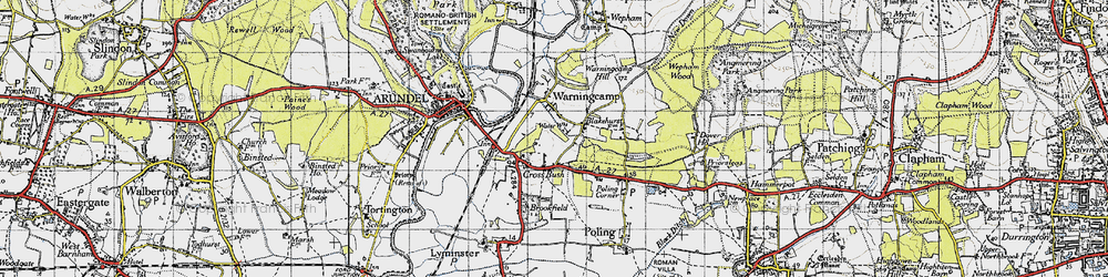 Old map of Crossbush in 1940