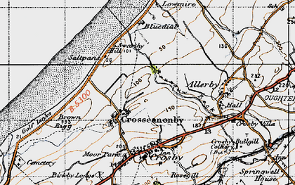 Old map of Crosscanonby in 1947