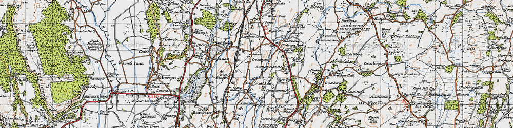 Old map of Crosscrake in 1947