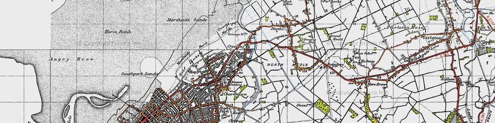 Old map of Crossens in 1947