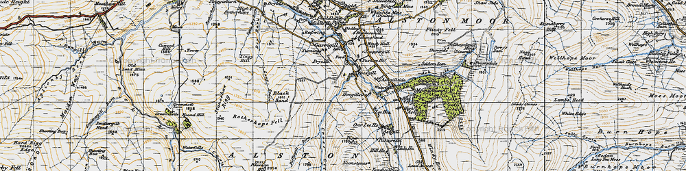 Old map of Black Band in 1947
