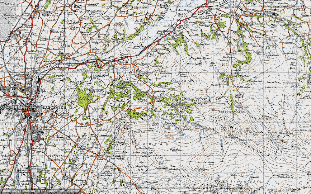 Old Map of Historic Map covering Baines Cragg in 1947
