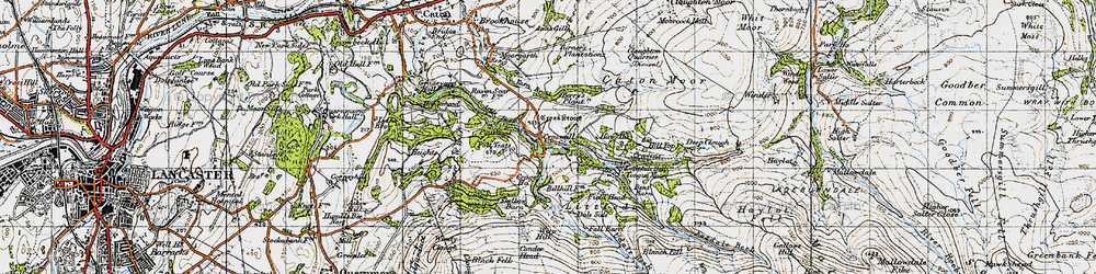 Old map of Baines Cragg in 1947