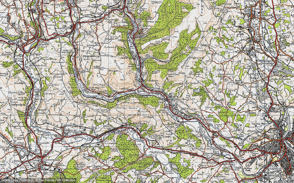 Old Map of Crosskeys, 1947 in 1947