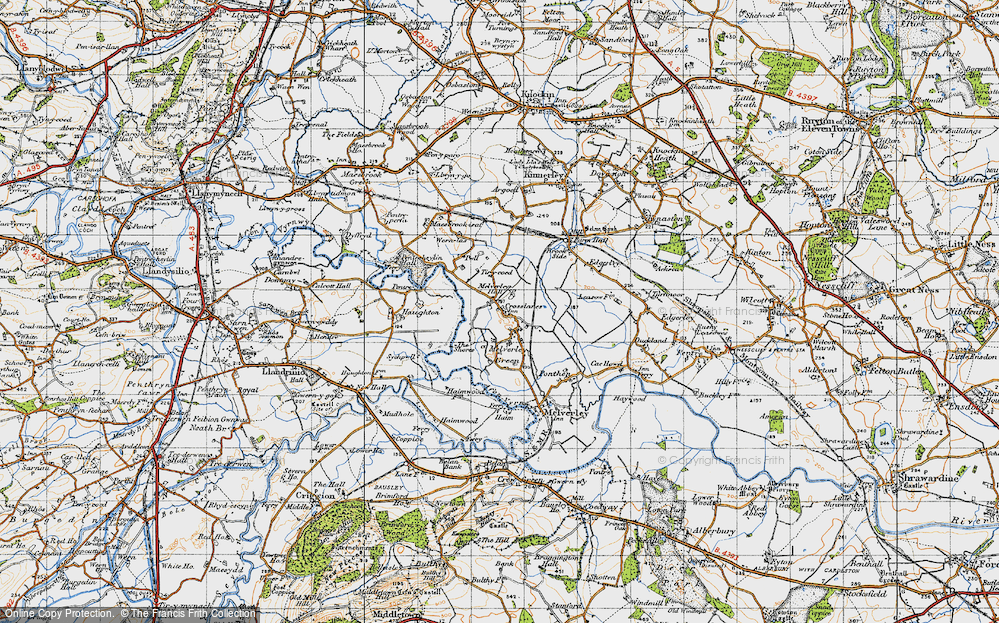 Old Map of Crosslanes, 1947 in 1947