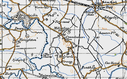 Old map of Crosslanes in 1947