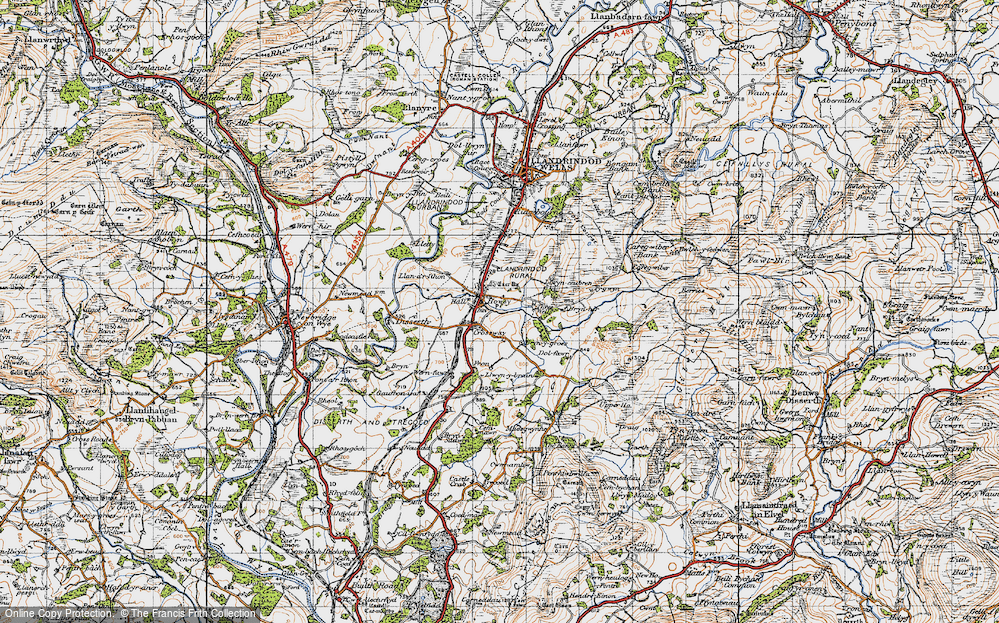 Old Map of Historic Map covering Bryn-y-groes in 1947