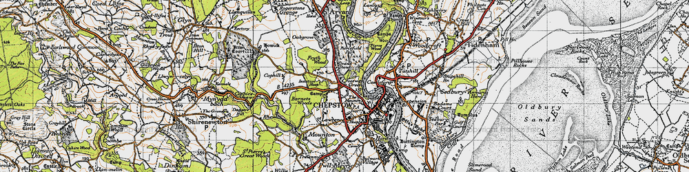 Old map of Crossway Green in 1946