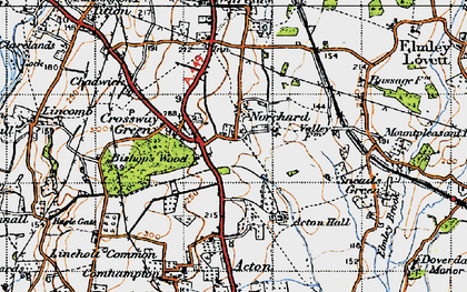 Old map of Crossway Green in 1947
