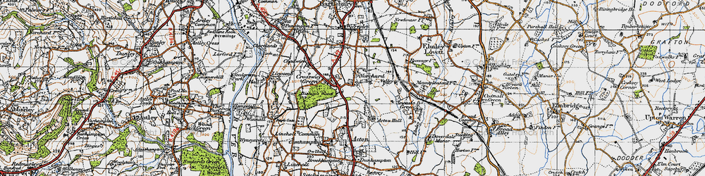 Old map of Crossway Green in 1947